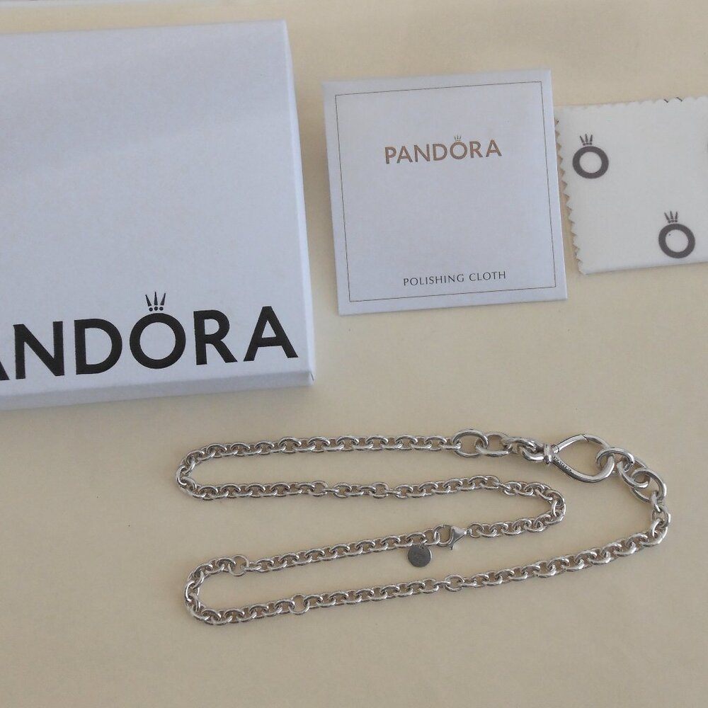Pandora Sterling Silver Chunky Infinity Knot Chain Necklace 19.5"